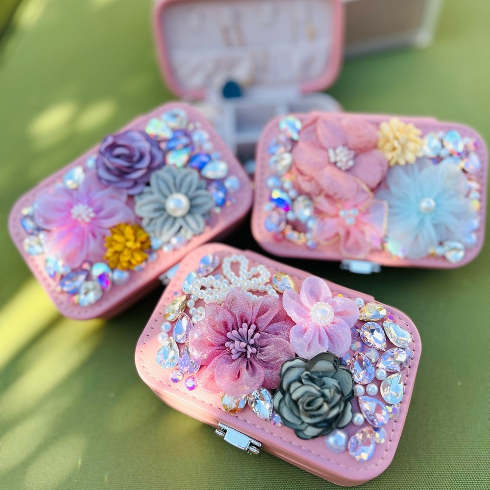 Jeweled jewelry organizer, travel jewelry box